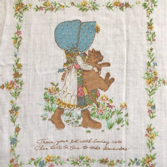 Vintage Holly Hobbie Twin Size Flat Sheet - Picture 2 of 8